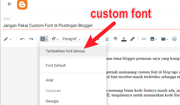 Custom Font Blogger